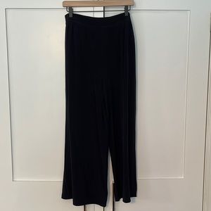 Escada black silk wide leg pants